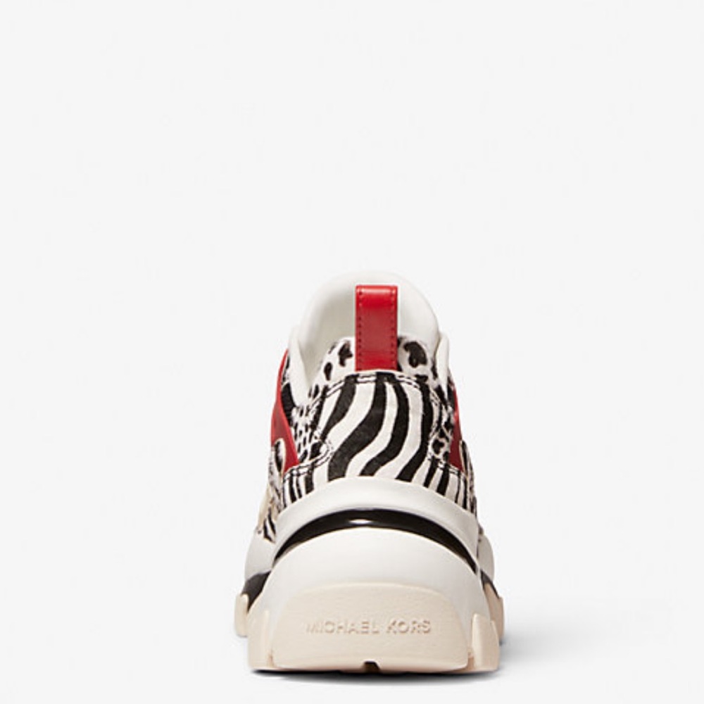 Michael Kors Red and Black Animal Print Sneakers size 6 - Picture 8 of 12